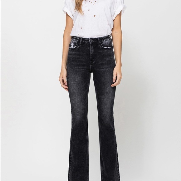 Vervet Denim - HIGH RISE FLARE DENIM JEANS PANTS